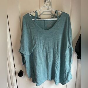 Terra & Sky Cold Shoulder Top - 2X